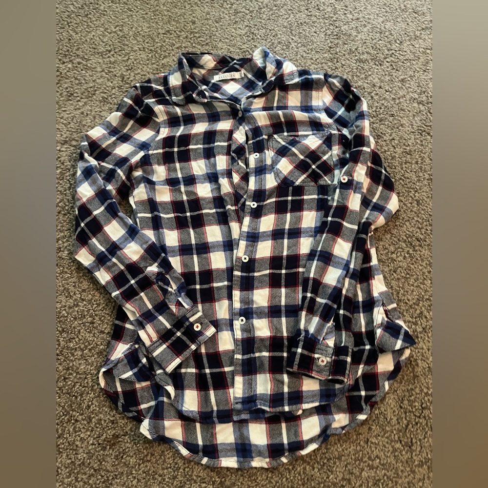 Kenneth Cole Reaction Navy and Red Checkered Shirt